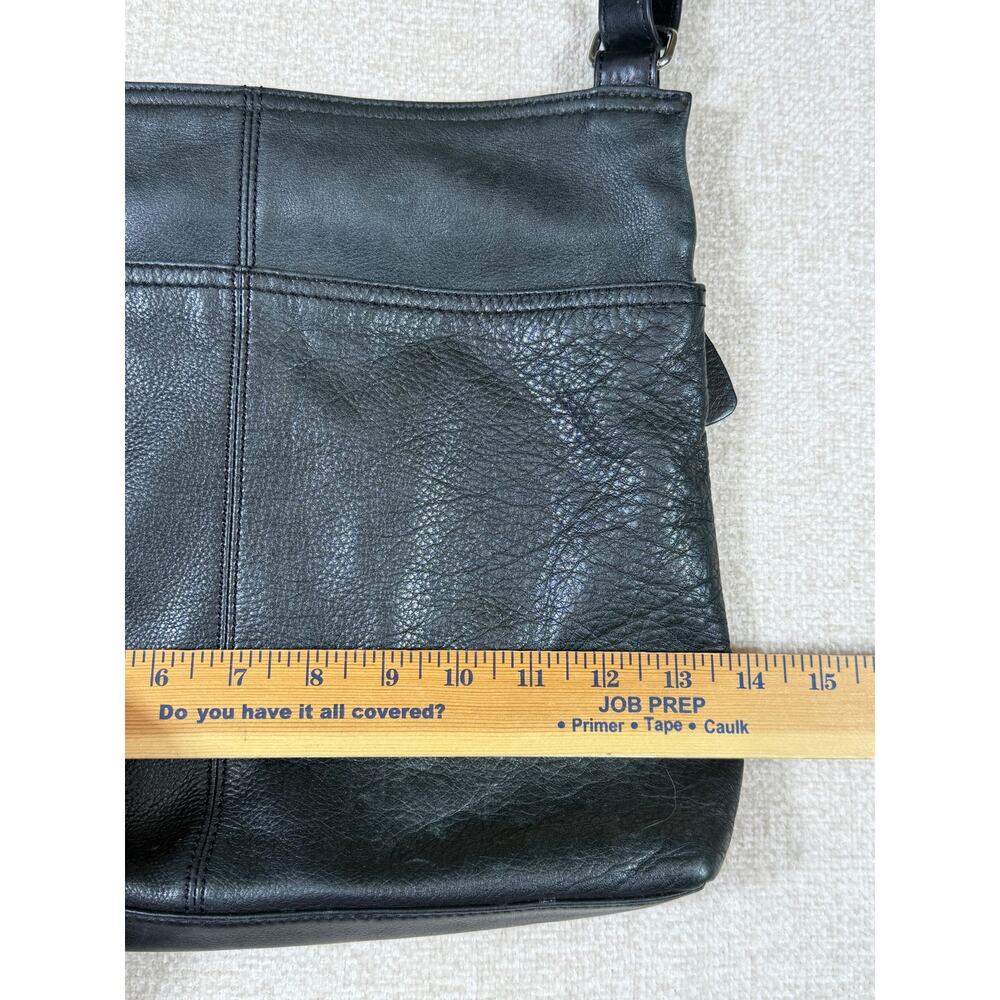 Margot Women Black Shoulder Strap Zip Top Leather Casual Minimalist Purse Tote - Picture 5 of 8